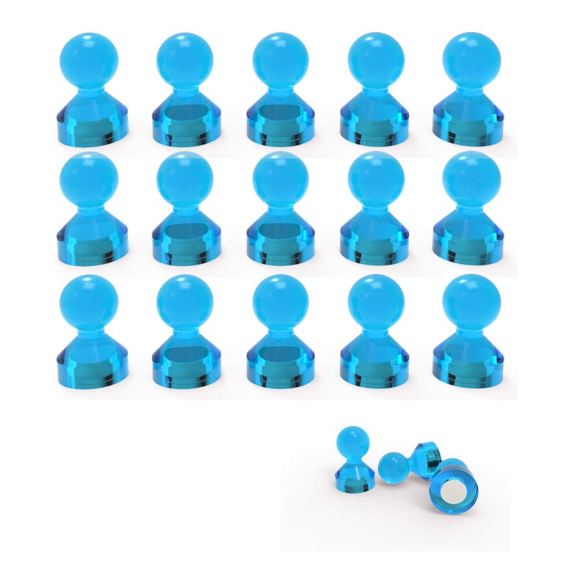 Ant Mag Magnetic Push Pins Strong Push Pin Magnets for Fridge Whiteboards Calendars Maps in School & Office Pack of 18 Blue - Image 1